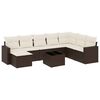 vidaXL 9-delige Loungeset met kussens poly rattan bruin