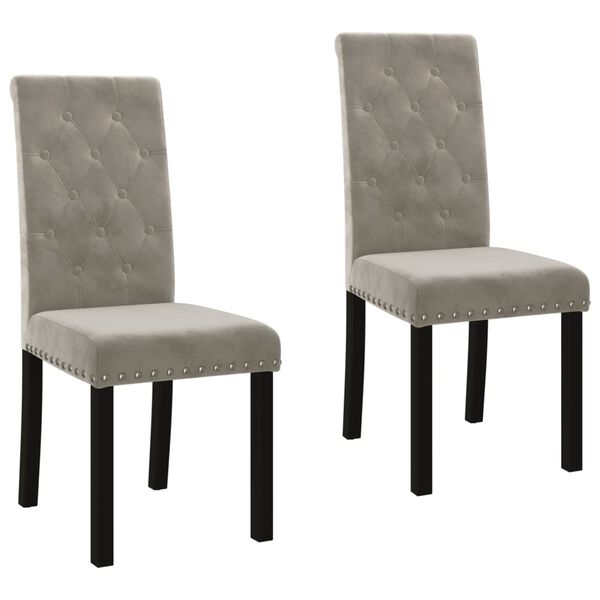 vidaXL Eetkamerstoelen 2 st fluweel lichtgrijs