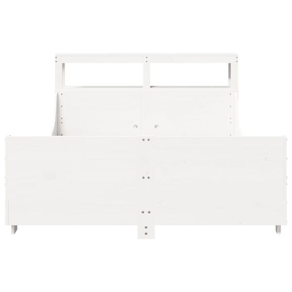 vidaXL Bedframe zonder matras massief grenenhout wit 135x190 cm