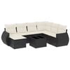 vidaXL 8-delige Loungeset met kussens poly rattan zwart