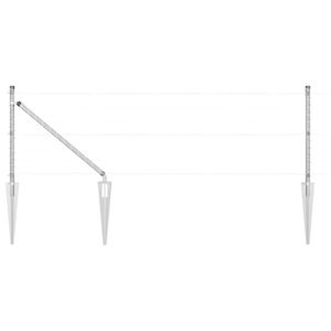 vidaXL Afrasteringspaal 52 pcs Grijs 3,2 x 3,2 x 145 cm