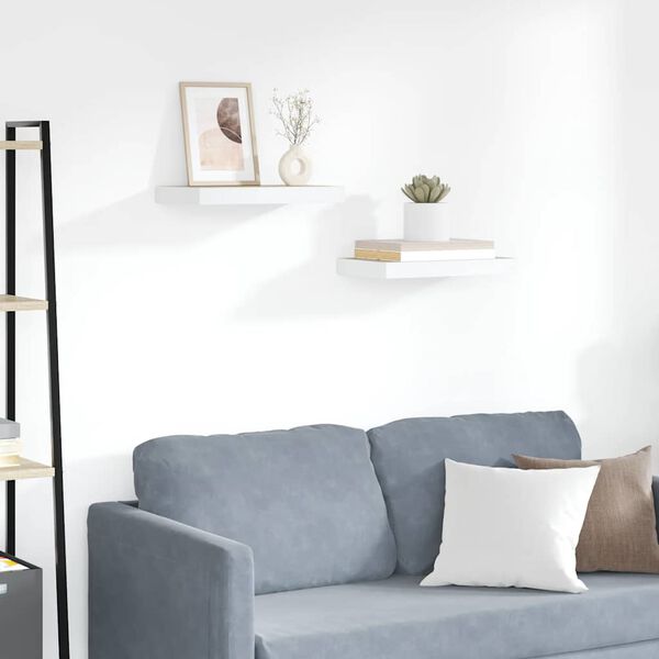 vidaXL Wandschappen zwevend 2 st 50x23x3,8 cm MDF eikenkleurig en wit