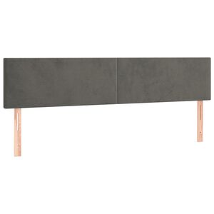 vidaXL Hoofdborden 200x5x78/88 cm fluweel donkergrijs