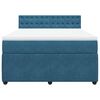 vidaXL Boxspring met matras fluweel blauw 140x190 cm
