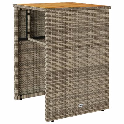 vidaXL 3-delige Bistroset met kussens poly rattan grijs