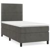 vidaXL Boxspring met matras fluweel donkergrijs 90x200 cm