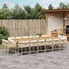 vidaXL 17-delige Tuinset met kussens poly rattan beige