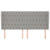 vidaXL Hoofdbord met randen 203x23x118/128 cm stof lichtgrijs