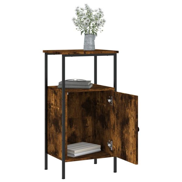 vidaXL Nachtkastjes 2 st 41x31x80 cm bewerkt hout gerookt eikenkleurig