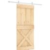 vidaXL Schuifdeur Natuurlijk en Wit 90 x 210 cm Massief Grenenhout