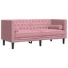 vidaXL 3-delige Loungeset Chesterfield met bolsters fluweel roze