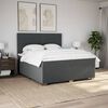 vidaXL Boxspring met matras stof donkergrijs 200x200 cm