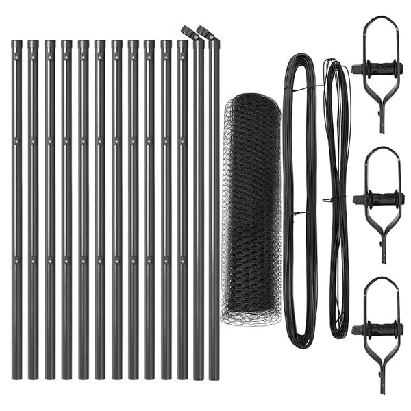 vidaXL Afrasteringspaal Grijs 25 x 0,5 m (25 mm gaas) Staal