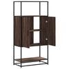 vidaXL Hoge kast 68x35x139 cm bewerkt hout en metaal bruin eikenkleur