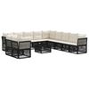 vidaXL Tuinbankenset 12 pcs Zwart poly rattan