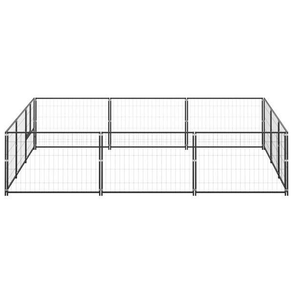 vidaXL Hondenkennel 9 m&sup2; staal zwart