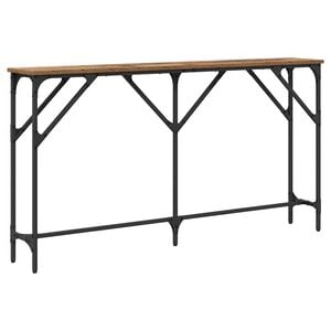vidaXL Wandtafel Oud Hout 140 x 23 x 75 cm Gelaagd hout en metaal