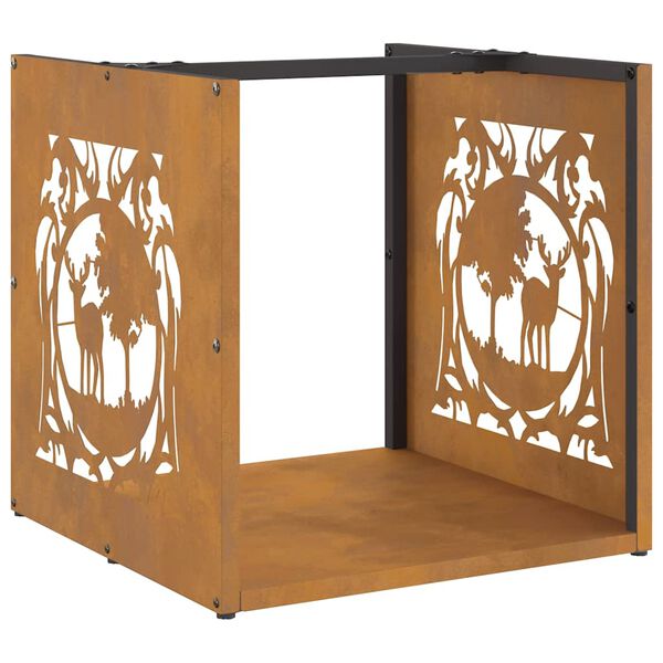 vidaXL Brandhoutrek 40x40x40 cm weervast staal