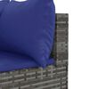 vidaXL 7-delige Loungeset met kussens poly rattan grijs
