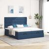 vidaXL Ottoman bed met matrassen 160x200cm stof blauw