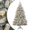 vidaXL Kunstkerstboom met 300 LED Groen en Wit 270 cm PVC en Metaal