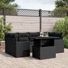 vidaXL 7-delige Loungeset met kussens poly rattan zwart