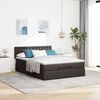 vidaXL Bed met matras 140x190 cm stof donkerbruin