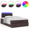 vidaXL Ottoman bed met matras en LED's 120x190 cm stof donkerbruin