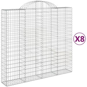 vidaXL Schanskorven 8 st gewelfd 200x50x180/200 cm ijzer