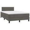 vidaXL Boxspring met matras en LED fluweel donkergrijs 120x200 cm