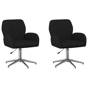 vidaXL Draaiende Bureaustoelen 2 st 54 x 58 x 90 cm Zwart Stof