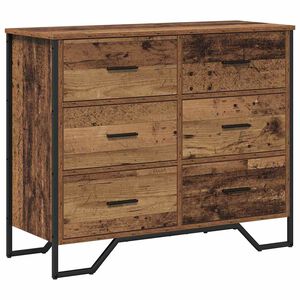 vidaXL Ladekast 6-Lade Oudhout 91 x 35,5 x 74,5 cm