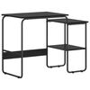 vidaXL Bureau met opbergruimte Zwart eiken 100 x 50 x 75 cm