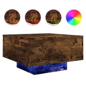 vidaXL Salontafel met LED-verlichting 55x55x31 cm gerookt eikenkleurig