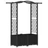 vidaXL Verhoogd Bed met Trellis en Dak Zwart 125 x 40 x 138 cm PP