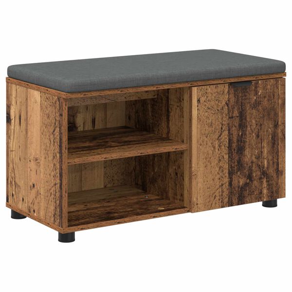 vidaXL Halbank Oudhout 80 x 38 x 46 cm Ge&iuml;ndustrialiseerd hout en stof