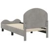 vidaXL Peuterbedframe met hoofdbord Lichtgrijs 70 x 140 cm Fluweel