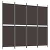 vidaXL Kamerscherm met 4 panelen 200x180 cm stof bruin
