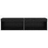 vidaXL TV-kasten 2 pcs Zwart Eiken 60 x 30 x 30 cm Bewerkt hout