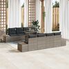 vidaXL Tuin Sofa Set met kussen 9 pcs Grijs poly rattan