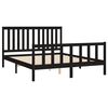 vidaXL Bedframe met hoofdbord massief grenenhout zwart 150x200 cm