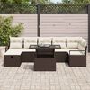 vidaXL Tuin Sofa Set met kussen met opslag 8 pcs Bruin Poly riet