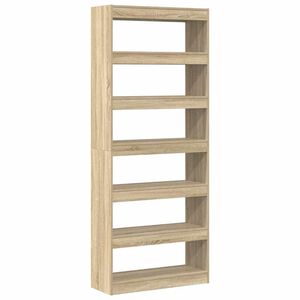 vidaXL Boekenkast 6-laags 80 x 30 x 198 cm Bewerkt hout Sonoma Eiken
