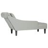 vidaXL Chaise longue met kussen & rechterarmleuning fluweel lichtgrijs