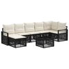 vidaXL Tuinbankenset 8 st Zwart poly rattan