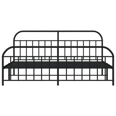 vidaXL Bedframe met hoofd- en voeteneinde metaal zwart 193x203 cm