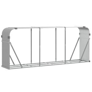 vidaXL Haardhoutopslag 234x45x100 cm gegalvaniseerd staal lichtgrijs