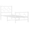 vidaXL Bedframe met hoofd- en voeteneinde metaal wit 75x190 cm