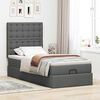 vidaXL Ottoman bed met matras 100x200cm stof donkergrijs