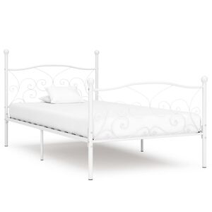 vidaXL Bedframe met lattenbodem metaal wit 100x200 cm